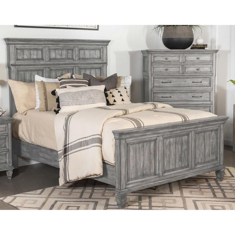Large Picture of Coaster Furniture Avenue 224031Q Queen Panel Bed - Grey