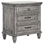 Coaster Furniture Avenue 224032 3-Drawer Rectangular Nightstand with Dual USB Ports - Grey
