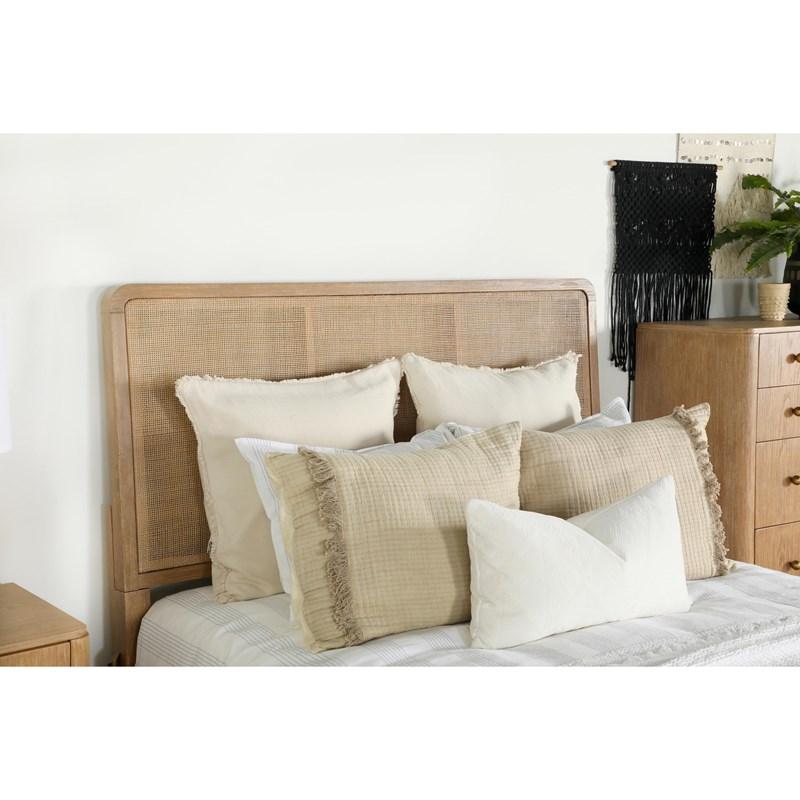 Large Picture of Coaster Furniture Arini 224300KE Rattan Eastern King Panel Bed - Sand Wash and Natural