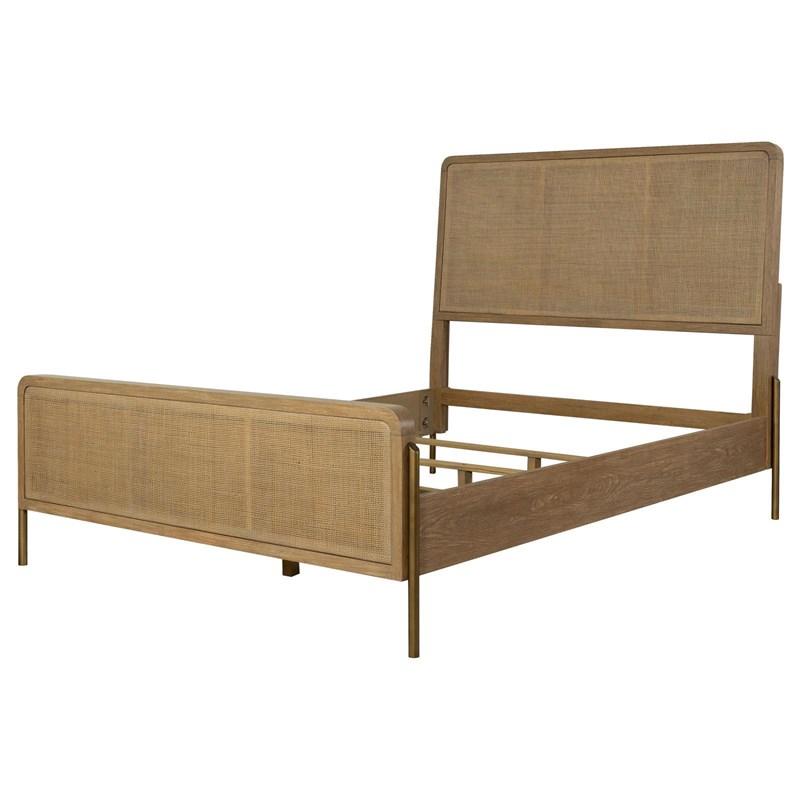 Large Picture of Coaster Furniture Arini 224300KE Rattan Eastern King Panel Bed - Sand Wash and Natural