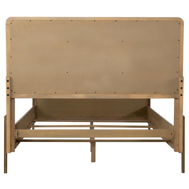 Large Picture of Coaster Furniture Arini 224300Q Rattan Queen Panel Bed - Sand Wash and Natural Cane