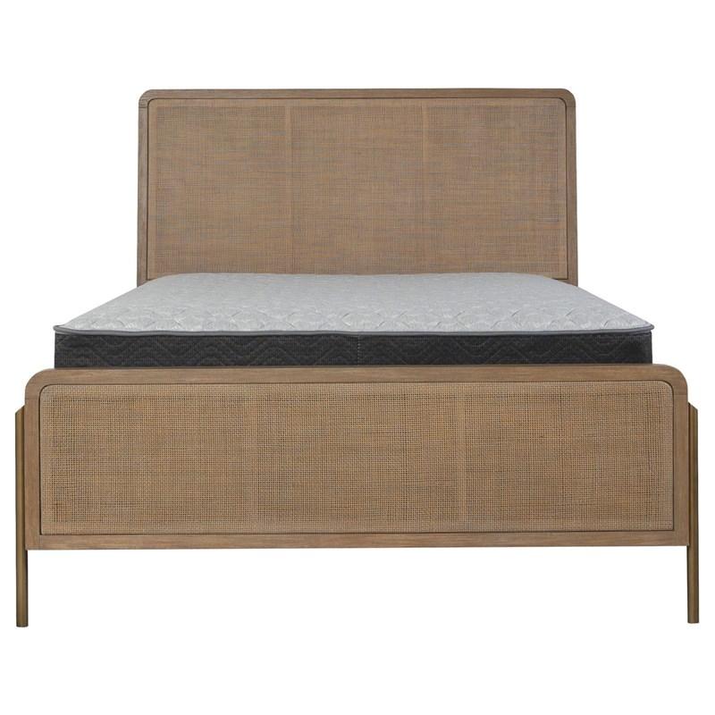 Large Picture of Coaster Furniture Arini 224300Q Rattan Queen Panel Bed - Sand Wash and Natural Cane