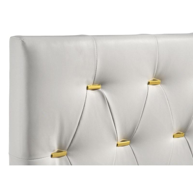 Large Picture of Coaster Furniture Kendall 224401KE Upholstered Eastern King Panel Bed - White