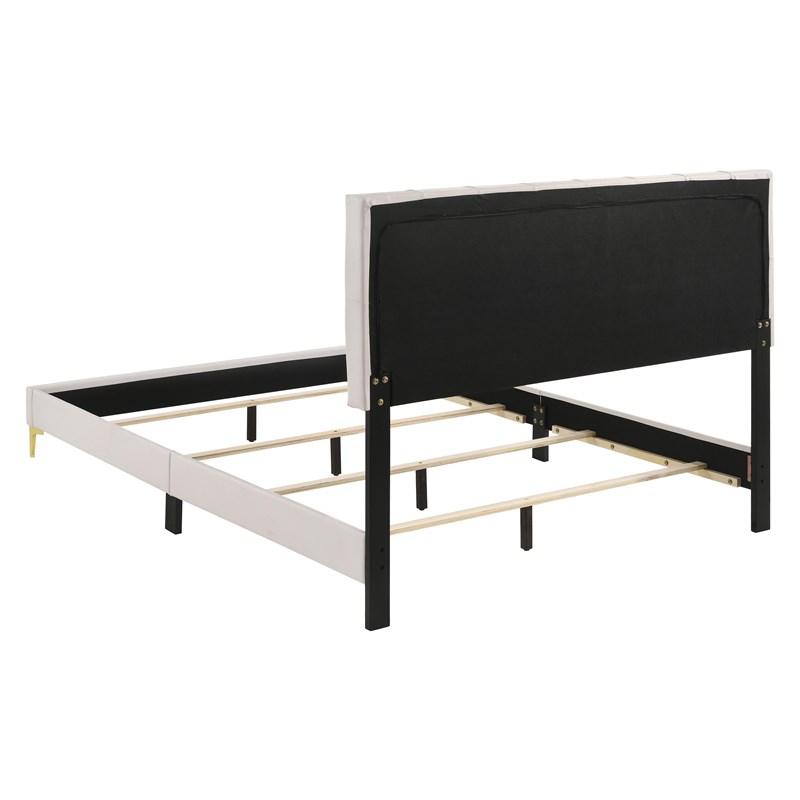 Large Picture of Coaster Furniture Kendall 224401KW Upholstered California King Panel Bed - White