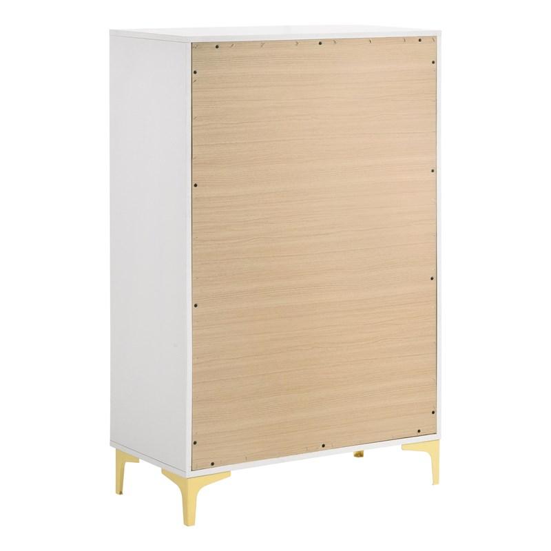 Large Picture of Coaster Furniture Kendall 224405 5-Drawer Bedroom Chest - White