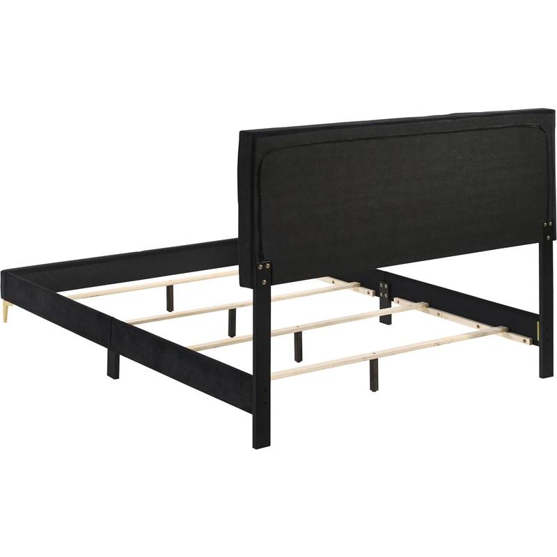 Large Picture of Coaster Furniture Kendall 224451KE Upholstered Eastern King Panel Bed - Black