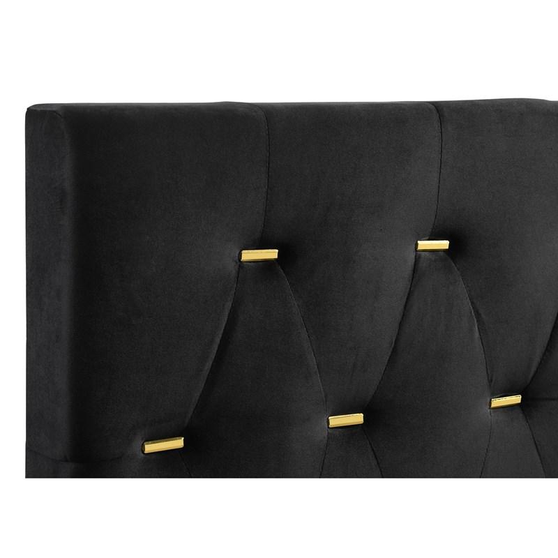 Large Picture of Coaster Furniture Kendall 224451KE Upholstered Eastern King Panel Bed - Black