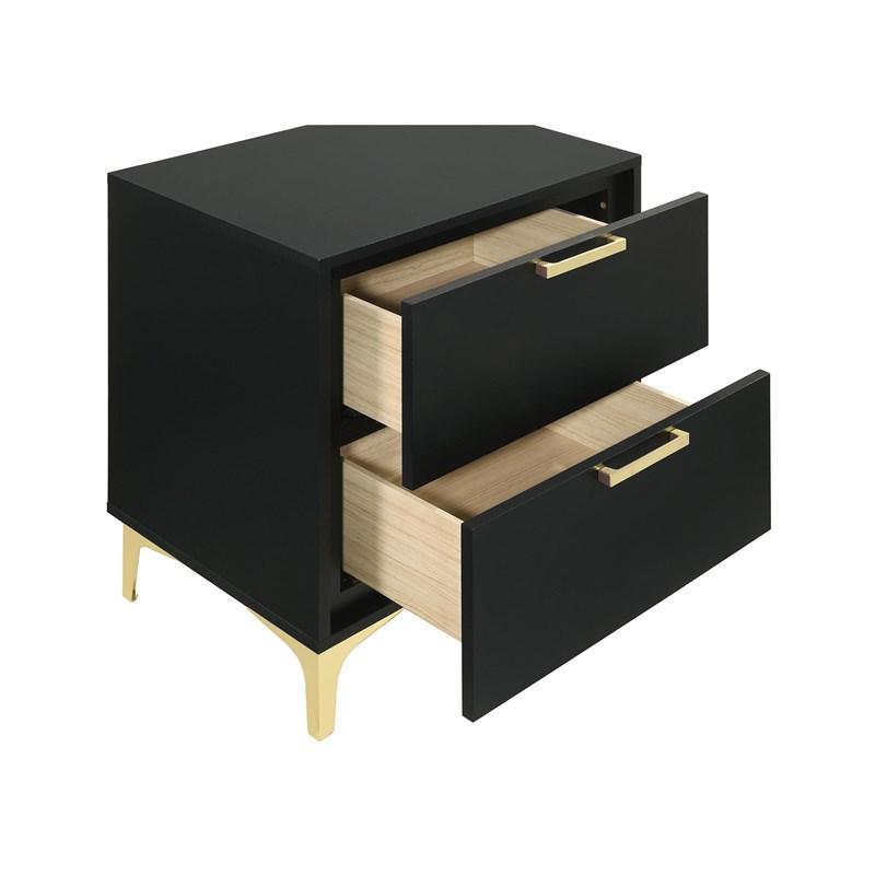 Large Picture of Coaster Furniture Kendall 224452 2-Drawer Nightstand - Black