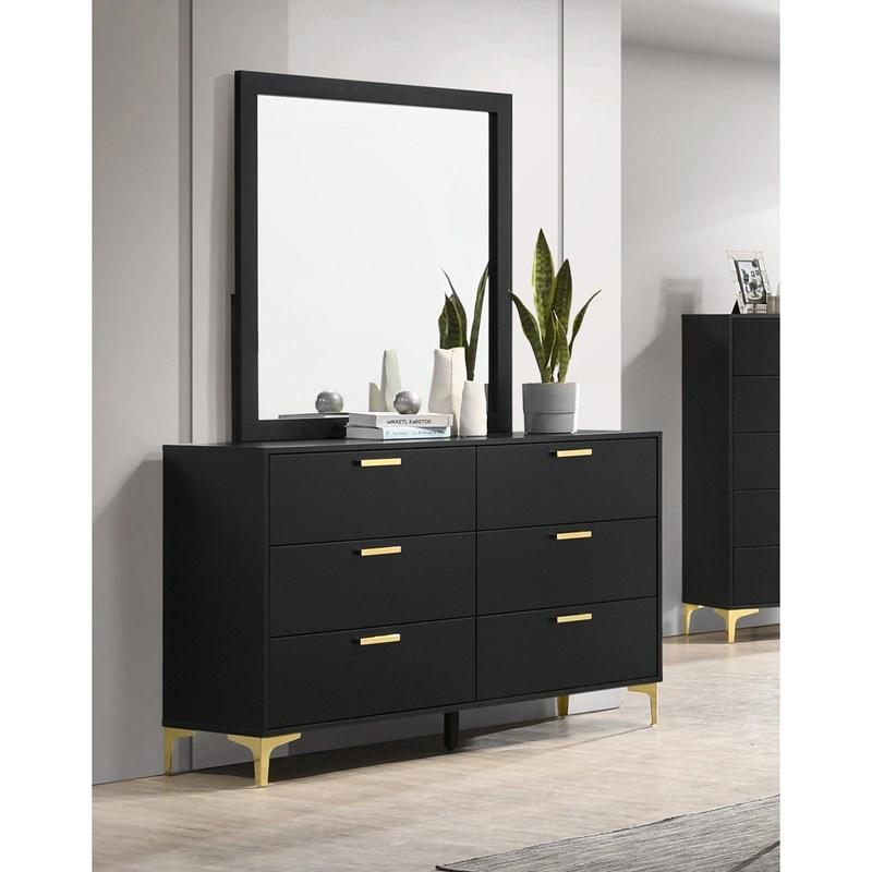 Large Picture of Coaster Furniture Kendall 224454 Dresser Mirror - Black