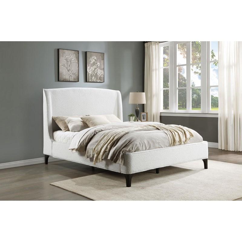 Large Picture of Coaster Furniture Mosby 306020KE Upholstered Eastern King Wingback Bed - Snow