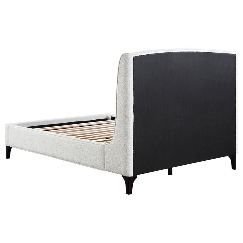 Large Picture of Coaster Furniture Mosby 306020KE Upholstered Eastern King Wingback Bed - Snow