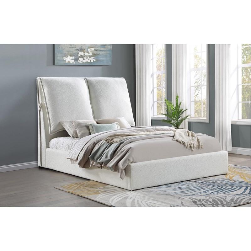 Large Picture of Coaster Furniture Gwendoline 306040Q Upholstered Queen Panel Bed - White