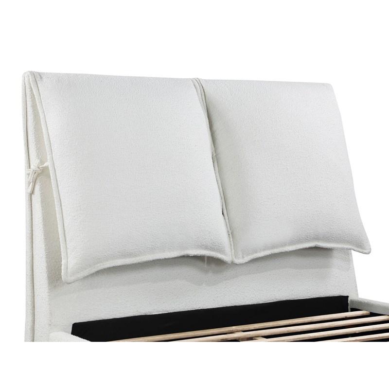 Large Picture of Coaster Furniture Gwendoline 306040Q Upholstered Queen Panel Bed - White