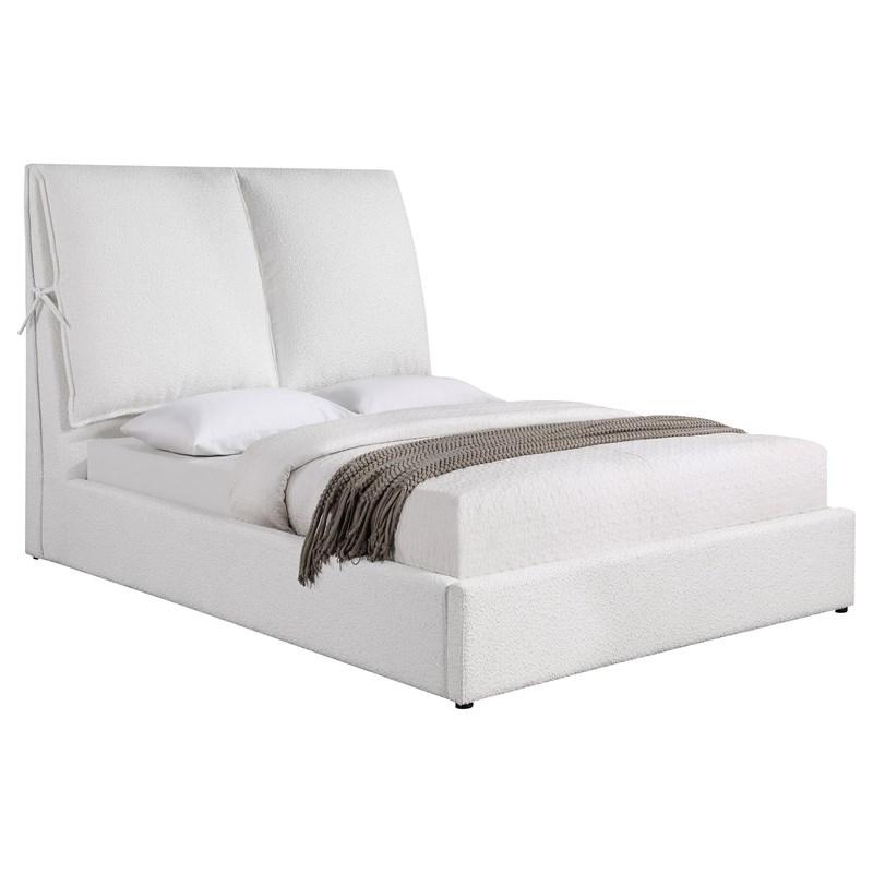 Large Picture of Coaster Furniture Gwendoline 306040Q Upholstered Queen Panel Bed - White
