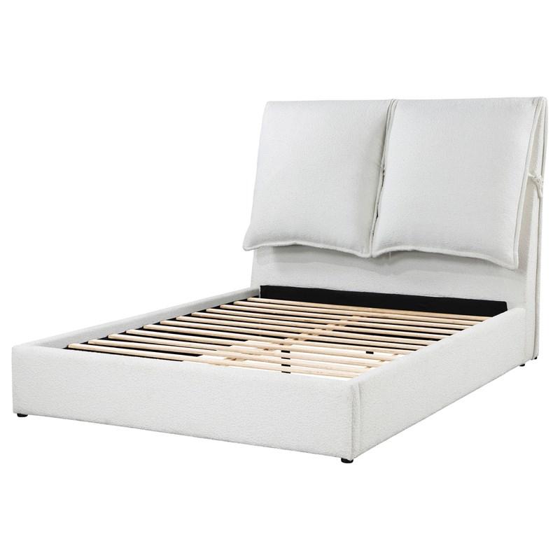 Large Picture of Coaster Furniture Gwendoline 306040Q Upholstered Queen Panel Bed - White