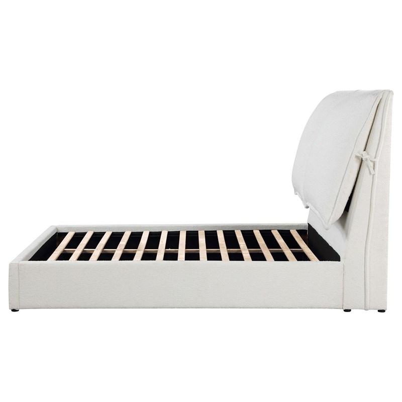 Large Picture of Coaster Furniture Gwendoline 306040Q Upholstered Queen Panel Bed - White
