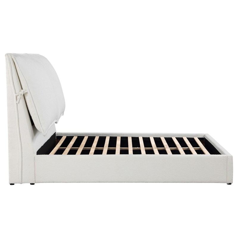 Large Picture of Coaster Furniture Gwendoline 306040Q Upholstered Queen Panel Bed - White