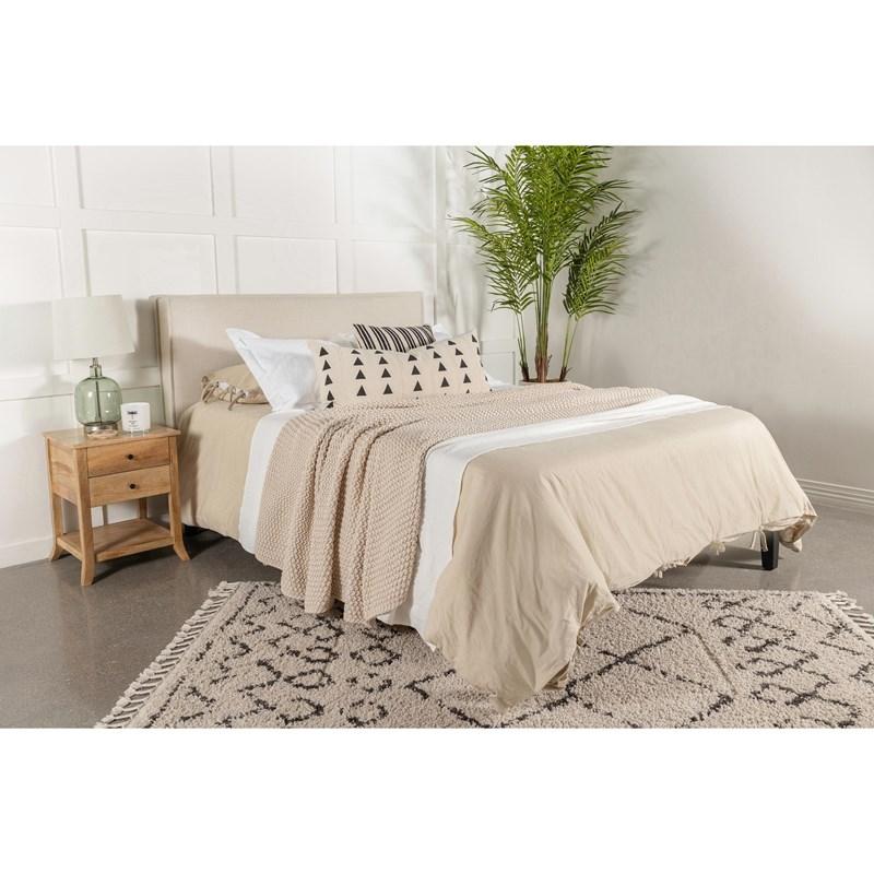 Large Picture of Coaster Furniture Izzy 315985QF Upholstered Queen or Full Panel Headboard - Sand