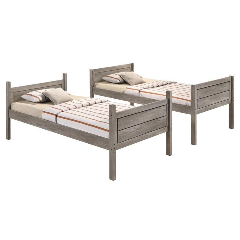 Large Picture of Coaster Furniture Ryder 400818 Wood Twin Over Twin Bunk Bed - Weathered Taupe