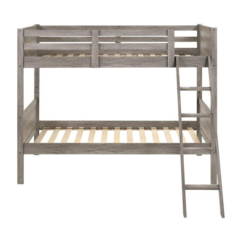 Large Picture of Coaster Furniture Ryder 400818 Wood Twin Over Twin Bunk Bed - Weathered Taupe