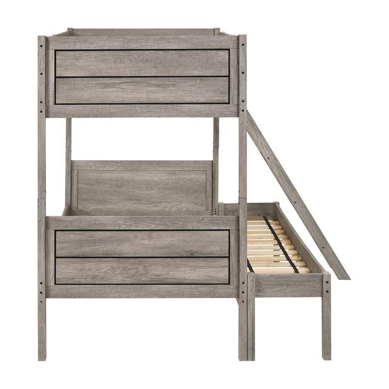 Large Picture of Coaster Furniture Ryder 400819 Wood Twin Over Full Bunk Bed - Weathered Taupe