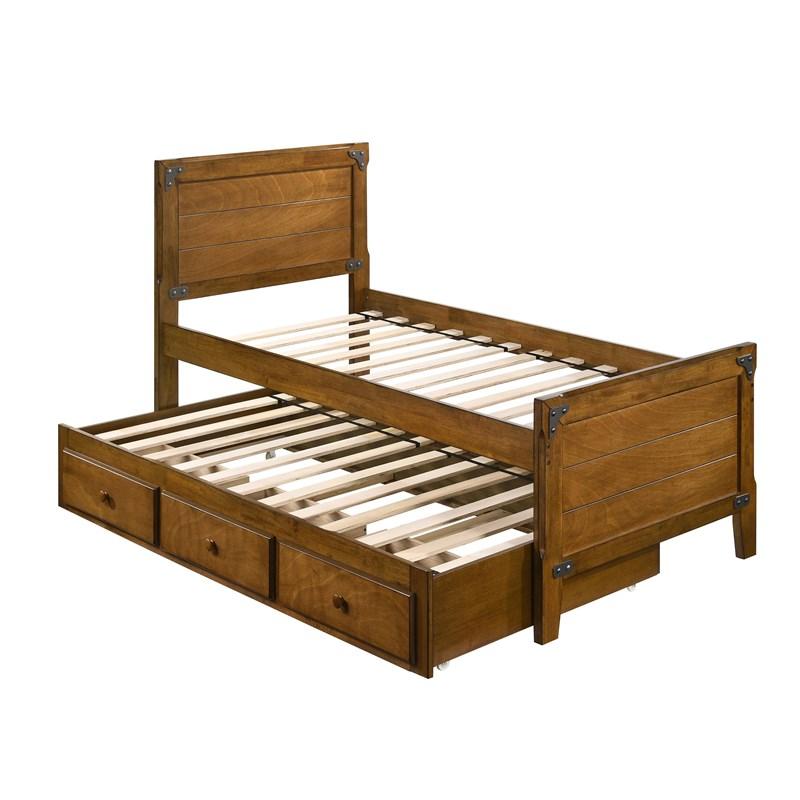 Large Picture of Coaster Furniture Granger 461371T Twin Captain’s Bed with Trundle - Rustic Honey