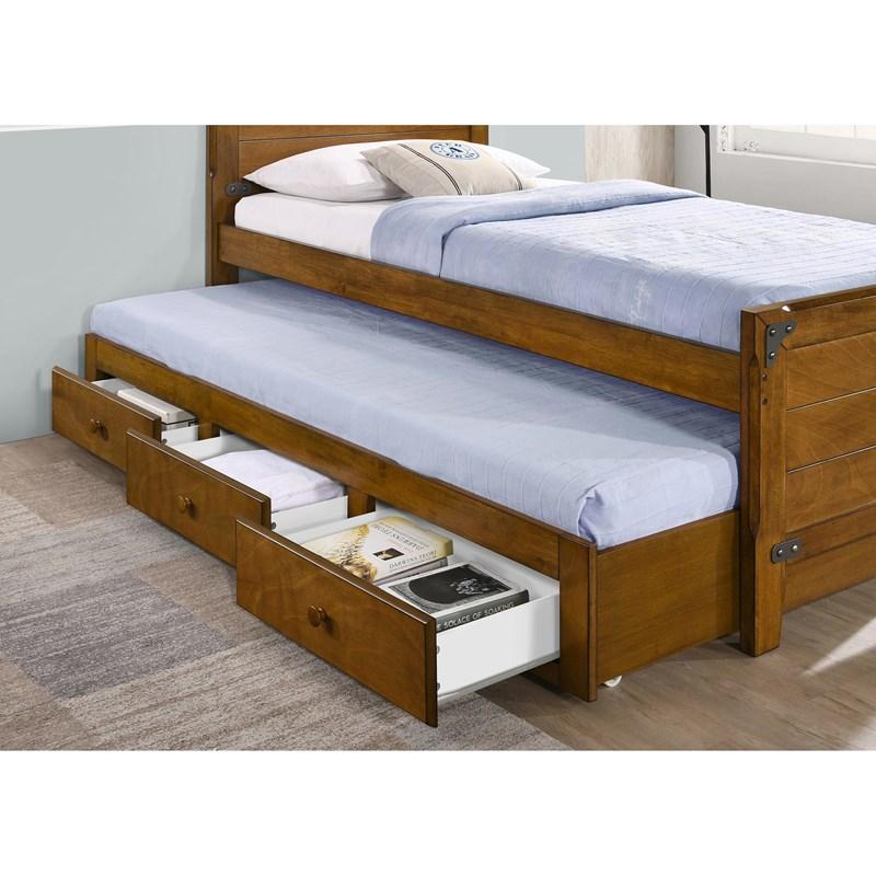 Large Picture of Coaster Furniture Granger 461371T Twin Captain’s Bed with Trundle - Rustic Honey