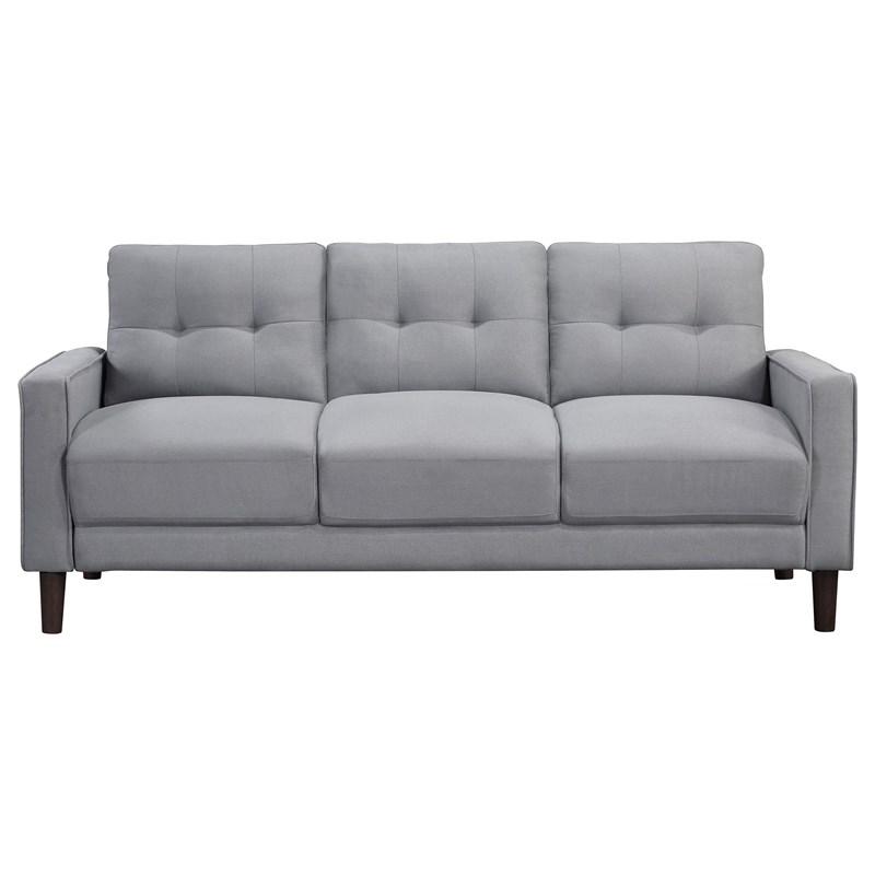 Large Picture of Coaster Furniture Bowen 506781 Upholstered Track Arm Tufted Sofa - Grey