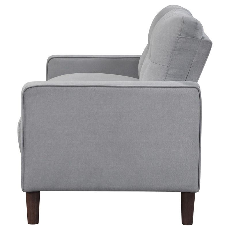 Large Picture of Coaster Furniture Bowen 506782 Upholstered Track Arm Tufted Loveseat - Grey