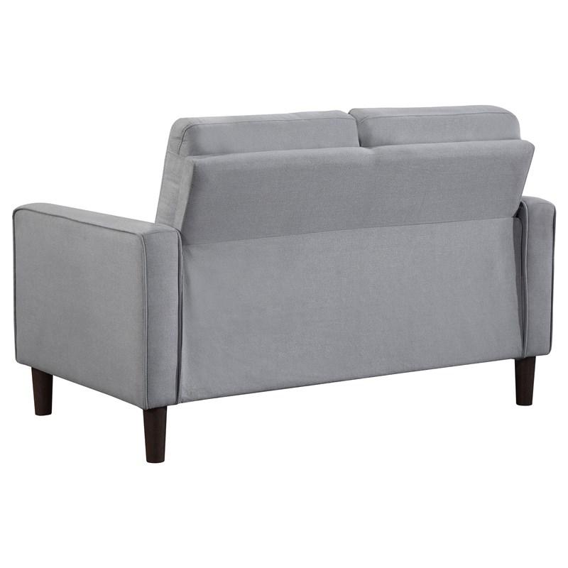 Large Picture of Coaster Furniture Bowen 506782 Upholstered Track Arm Tufted Loveseat - Grey