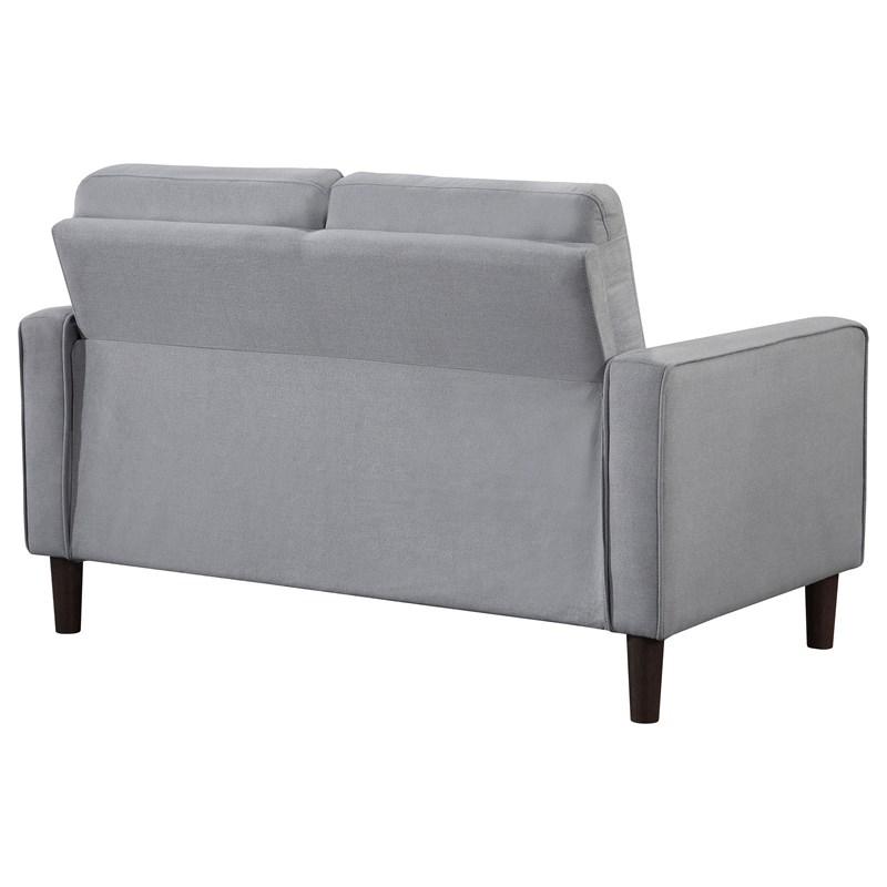 Large Picture of Coaster Furniture Bowen 506782 Upholstered Track Arm Tufted Loveseat - Grey