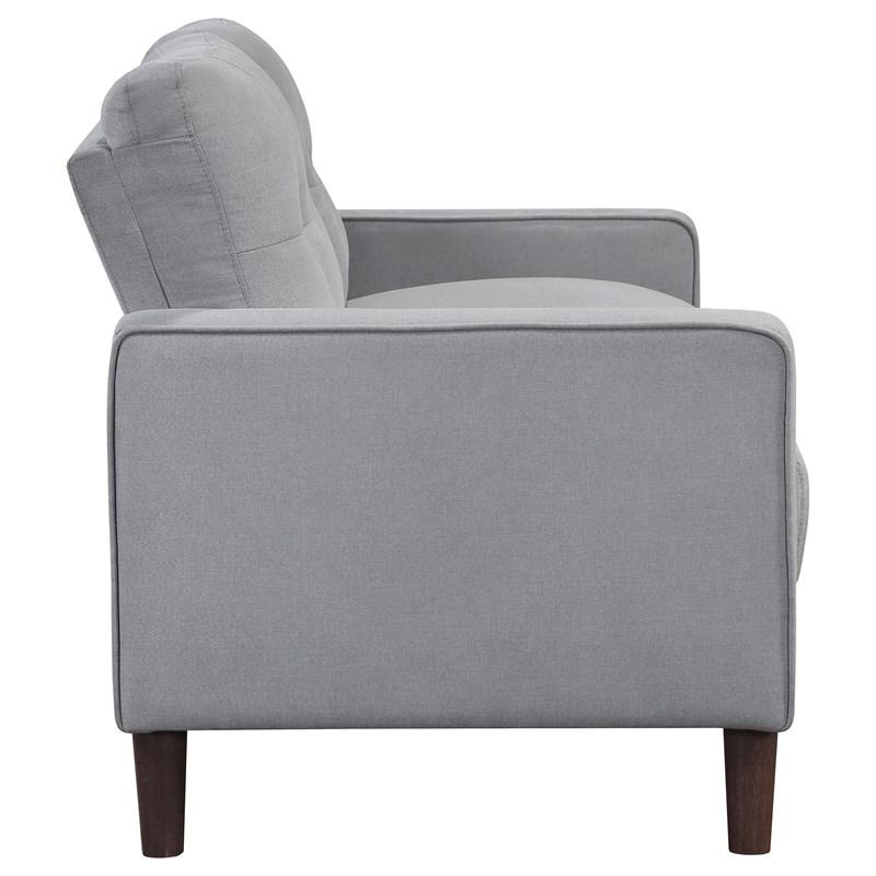 Large Picture of Coaster Furniture Bowen 506782 Upholstered Track Arm Tufted Loveseat - Grey