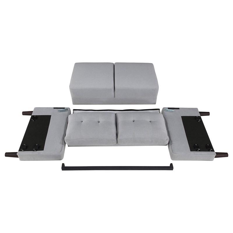 Large Picture of Coaster Furniture Bowen 506782 Upholstered Track Arm Tufted Loveseat - Grey