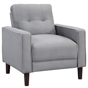 Coaster Furniture Bowen 506783 Upholstered Track Arm Tufted Accent Chair - Grey (Chairs - Stationary)