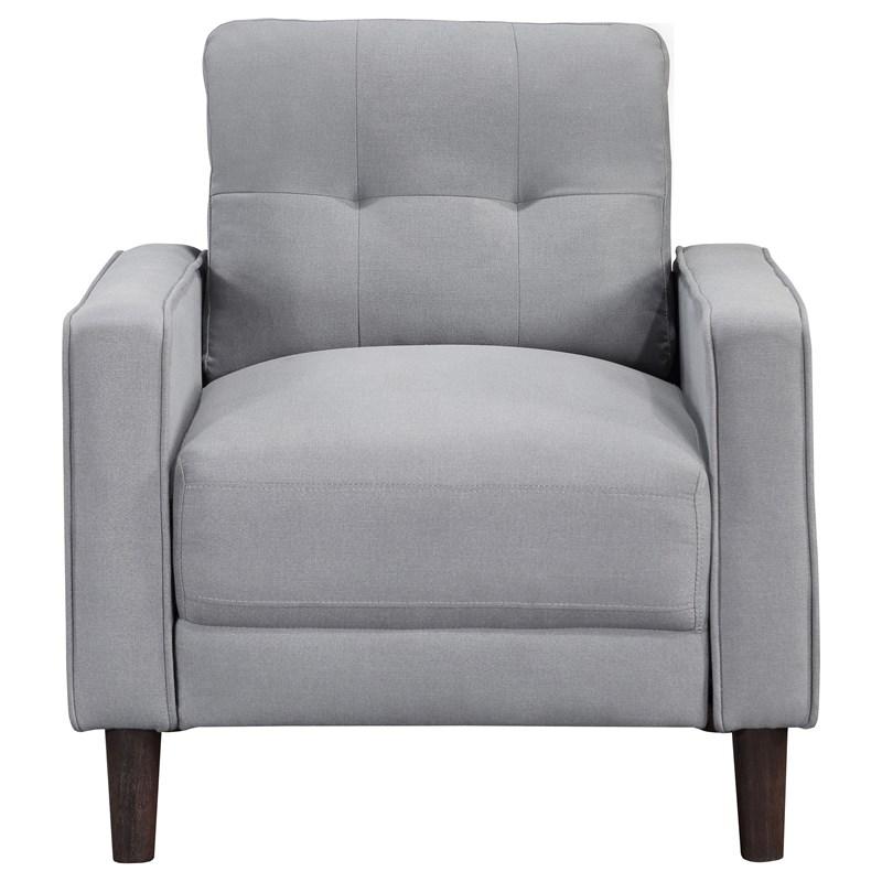 Large Picture of Coaster Furniture Bowen 506783 Upholstered Track Arm Tufted Accent Chair - Grey