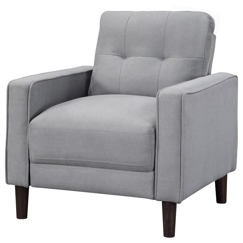 Large Picture of Coaster Furniture Bowen 506783 Upholstered Track Arm Tufted Accent Chair - Grey