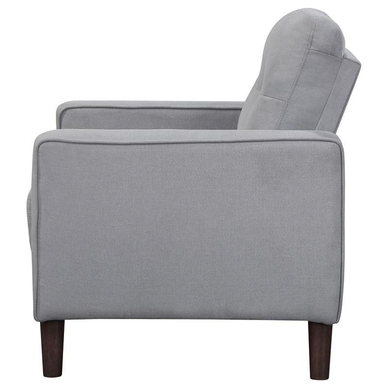 Large Picture of Coaster Furniture Bowen 506783 Upholstered Track Arm Tufted Accent Chair - Grey