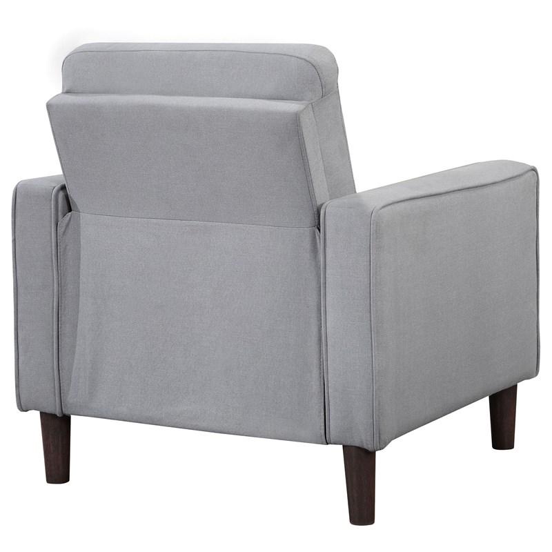 Large Picture of Coaster Furniture Bowen 506783 Upholstered Track Arm Tufted Accent Chair - Grey