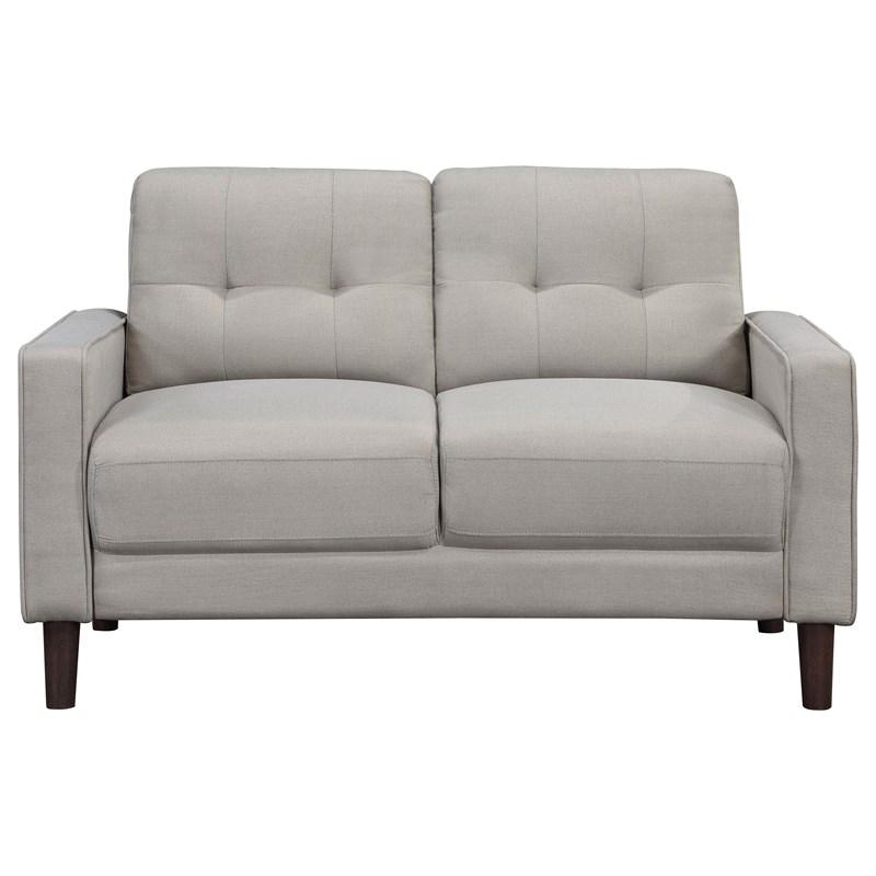 Large Picture of Coaster Furniture Bowen 506786 Upholstered Track Arm Tufted Loveseat - Beige