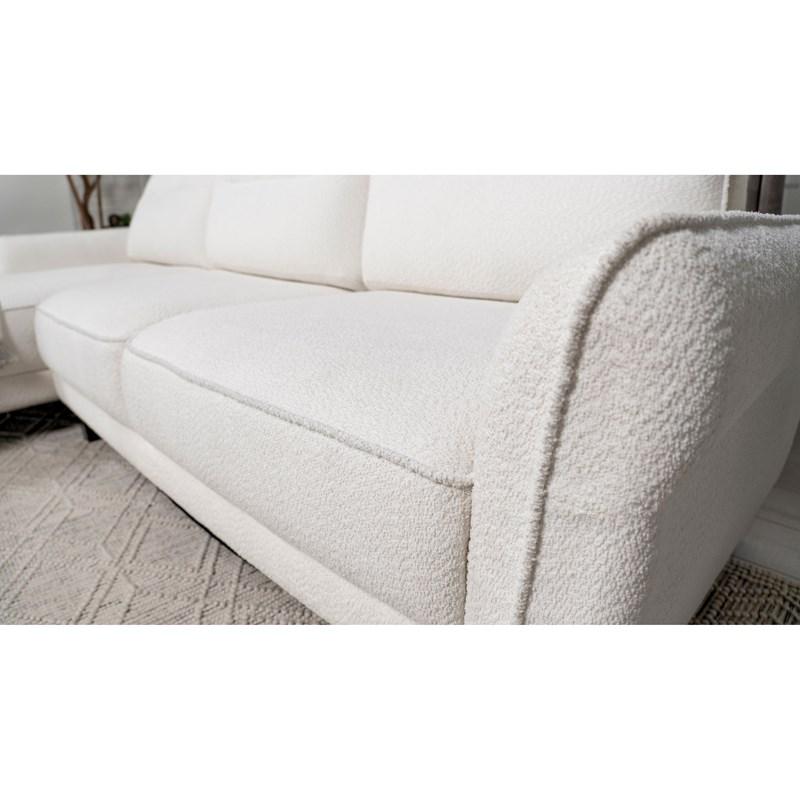 Large Picture of Coaster Furniture Caspian 509550 Upholstered Curved Arm Chaise Sectional Sofa - White