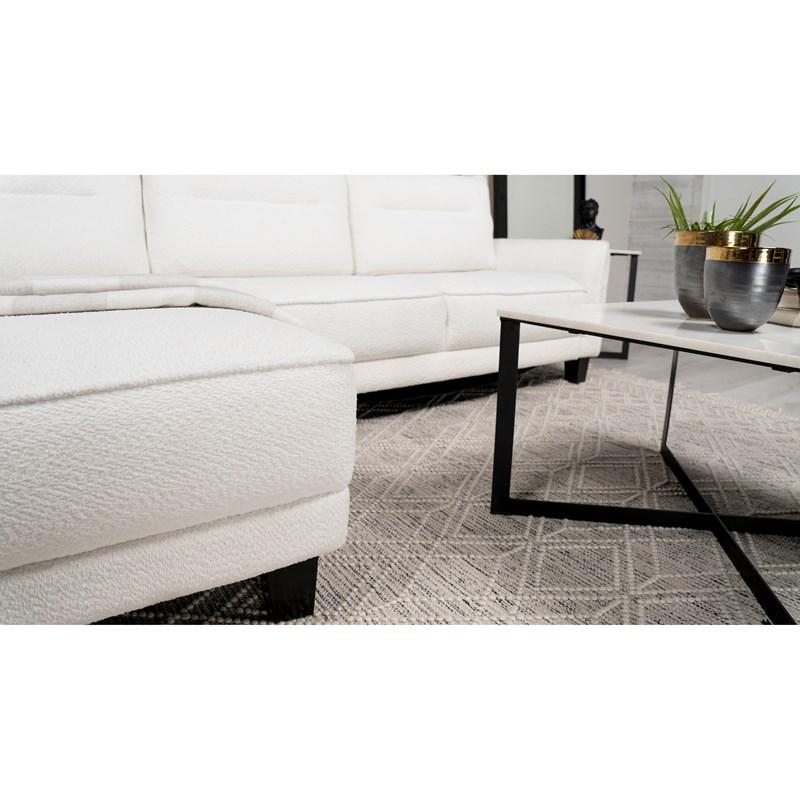 Large Picture of Coaster Furniture Caspian 509550 Upholstered Curved Arm Chaise Sectional Sofa - White
