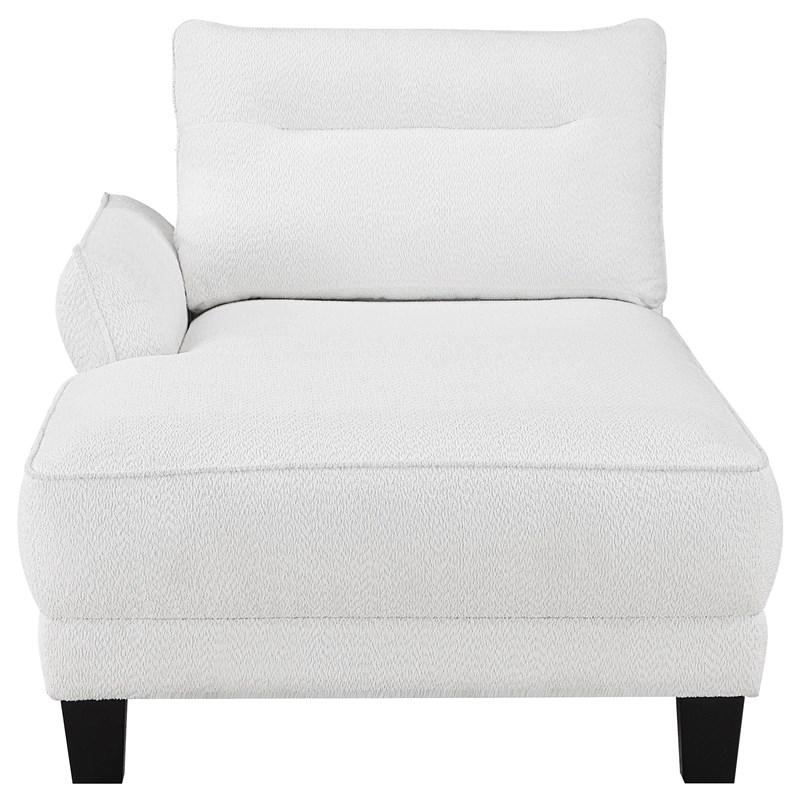 Large Picture of Coaster Furniture Caspian 509550 Upholstered Curved Arm Chaise Sectional Sofa - White