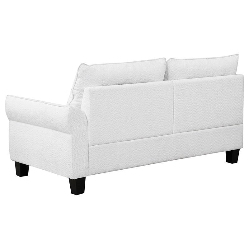 Large Picture of Coaster Furniture Caspian 509550 Upholstered Curved Arm Chaise Sectional Sofa - White