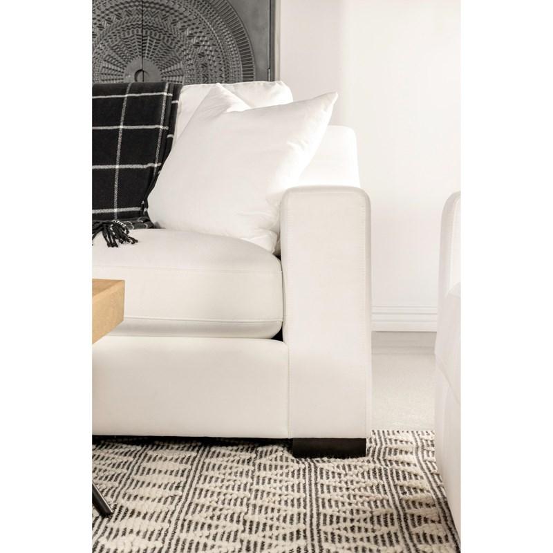 Large Picture of Coaster Furniture Ashlyn 509891 Upholstered Sloped Arm Sofa - White