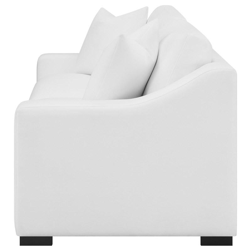Large Picture of Coaster Furniture Ashlyn 509891 Upholstered Sloped Arm Sofa - White