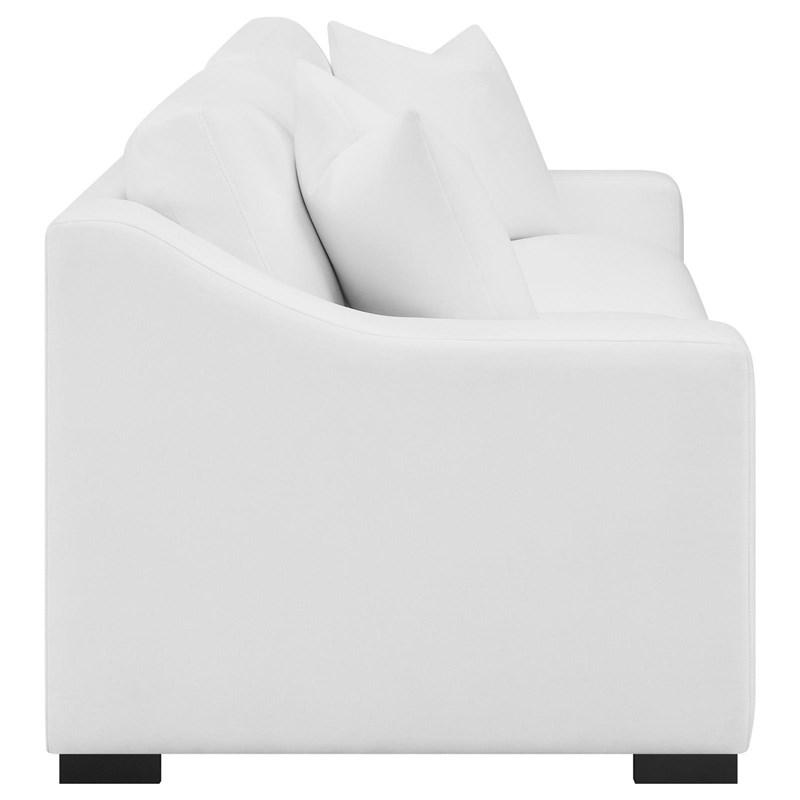 Large Picture of Coaster Furniture Ashlyn 509891 Upholstered Sloped Arm Sofa - White
