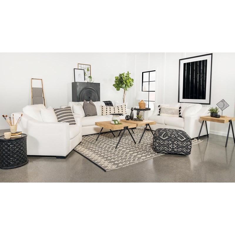 Large Picture of Coaster Furniture Ashlyn 509892 Upholstered Sloped Arm Loveseat - White