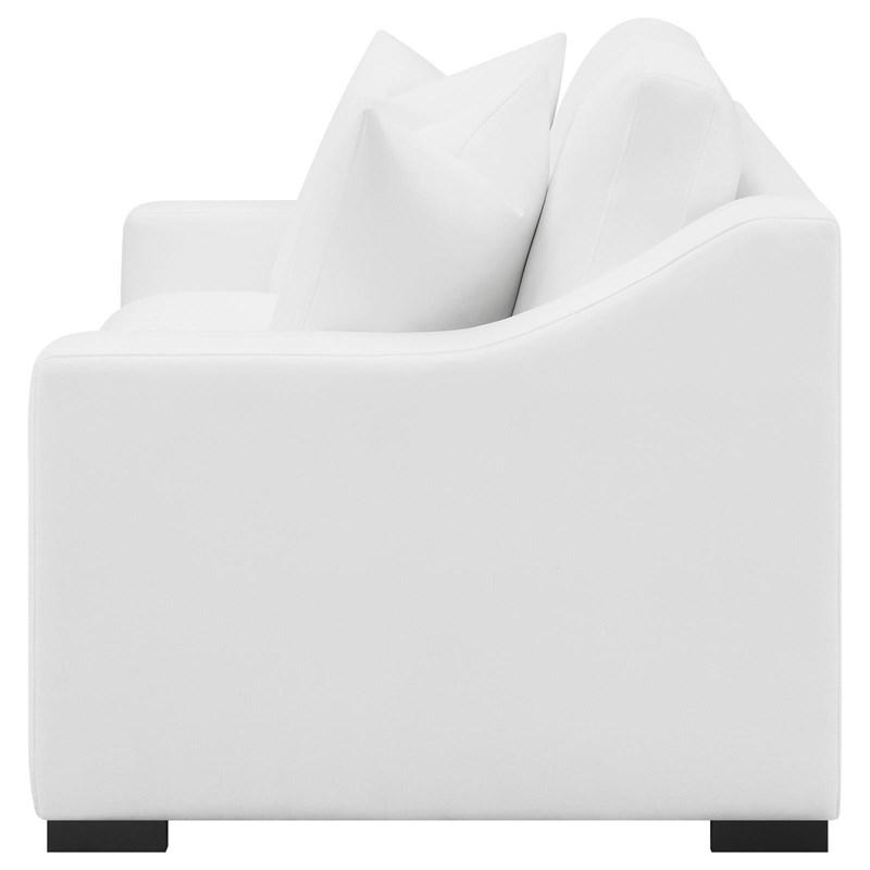 Large Picture of Coaster Furniture Ashlyn 509892 Upholstered Sloped Arm Loveseat - White