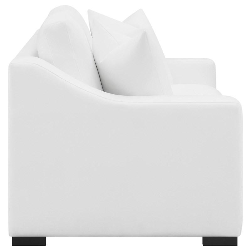 Large Picture of Coaster Furniture Ashlyn 509892 Upholstered Sloped Arm Loveseat - White