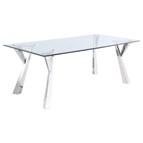 Coaster Furniture Alaia 190711 Rectangular 79-inch Glass Top Dining Table - Chrome